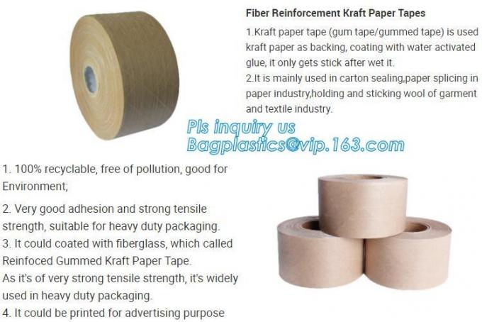 Reinforced Water Activated Custom Printed Kraft Paper Gummed Tape ...
